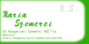 maria szemerei business card